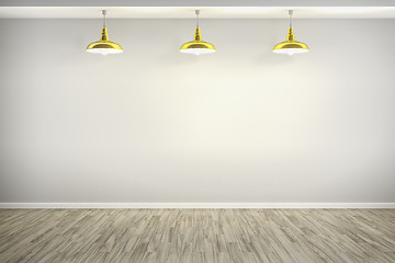 Image showing room with three golden lamps