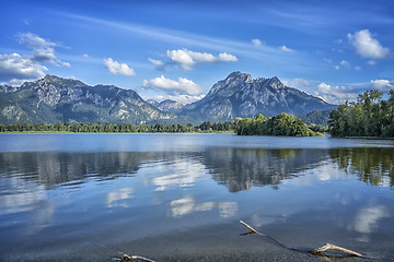 Image showing Neuschwanstein at Forggensee lake