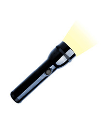 Image showing Black metal flashlight