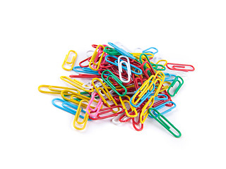 Image showing colored paper clips isolated