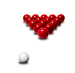 Image showing Red snooker balls