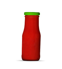 Image showing Glass jar of hot tomato sauce