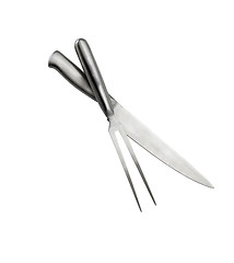 Image showing Flatware on white background. Fork and knife.
