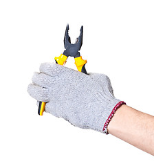 Image showing Working hands with tools. Isolated