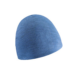 Image showing Blue knitted wool hat isolated on white background