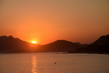 Image showing Sunset on the beach in Rio de Janeiro