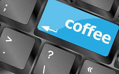 Image showing computer keyboard keys with coffee break button. Keyboard keys icon button vector