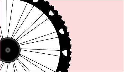 Image showing vector silhouette of a bicycle wheel with tyre and spokes