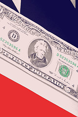 Image showing dollars on american flag vector illustration