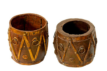 Image showing Wooden jars