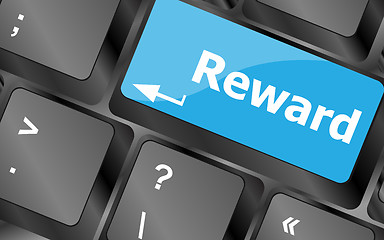 Image showing Rewards keyboard keys showing payoff or roi. Keyboard keys icon button vector