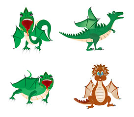 Image showing Much dragons on white background