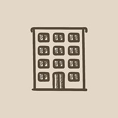 Image showing Residential building sketch icon.