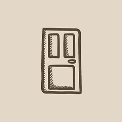 Image showing Front door sketch icon.