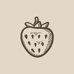 Image showing Strawberry sketch icon.