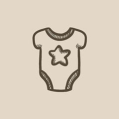 Image showing Baby short-sleeve bodysuit sketch icon.