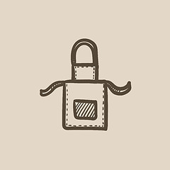 Image showing Kitchen apron sketch icon.