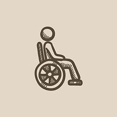 Image showing Disabled person sketch icon.