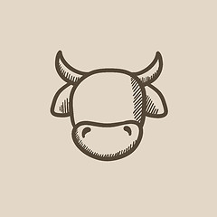 Image showing Cow head sketch icon.