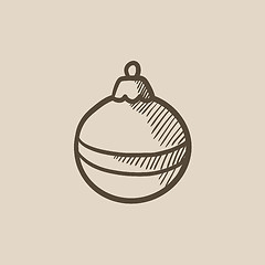 Image showing Christmas-tree decoration sketch icon.