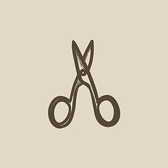 Image showing Nail scissors sketch icon.