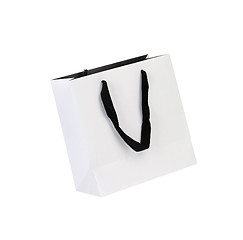 Image showing White beamless paper-bag with cords.