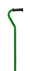 Image showing green walking stick under thew white background