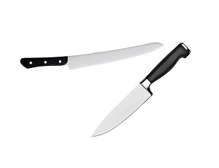 Image showing Kitchen knifes on a white background