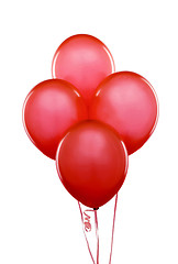 Image showing Red flying balloons on a white background