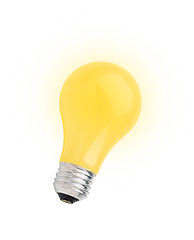 Image showing Yellow lightbulb isolated on white [with clipping path]