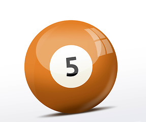 Image showing Number five billiard ball