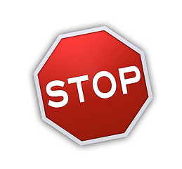 Image showing Stop sign isolated on white
