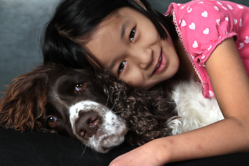 Image showing Child and dog