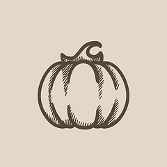 Image showing Pumpkin sketch icon.