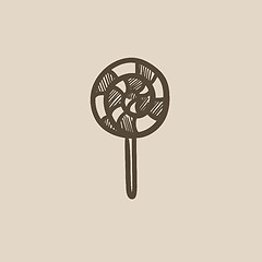 Image showing Spiral lollipop sketch icon.