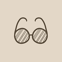 Image showing Eyeglasses sketch icon.