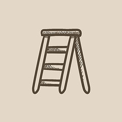 Image showing Stepladder sketch icon.