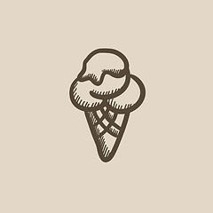 Image showing Ice cream sketch icon.