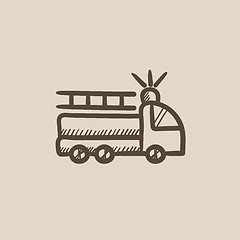 Image showing Fire truck sketch icon.