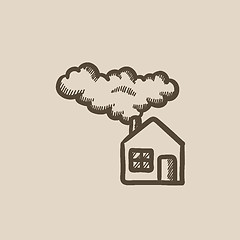 Image showing Save energy house sketch icon.