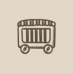 Image showing Circus wagon sketch icon.