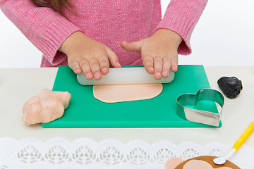 Image showing Children making christmas cookies