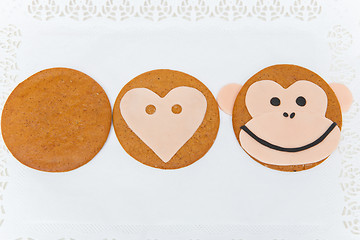 Image showing Monkey shape ginger cookie