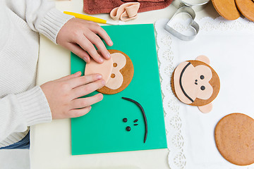 Image showing Children making christmas gingerbread