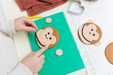 Image showing Children making christmas gingerbread