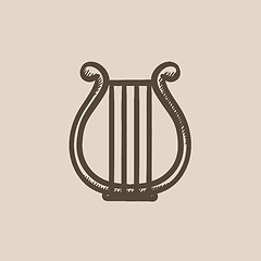 Image showing Lyre sketch icon.