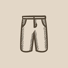 Image showing Male shorts sketch icon.
