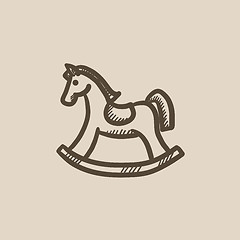 Image showing Rocking horse sketch icon.