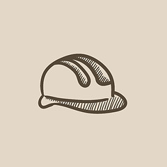 Image showing Hard hat sketch icon.