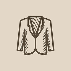 Image showing Male jacket sketch icon.
